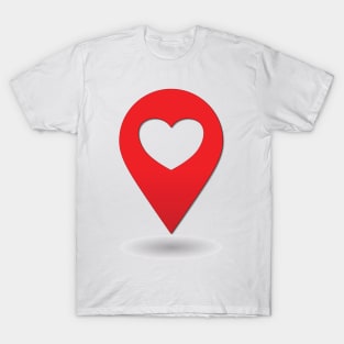 Heart Location Icon - light background T-Shirt